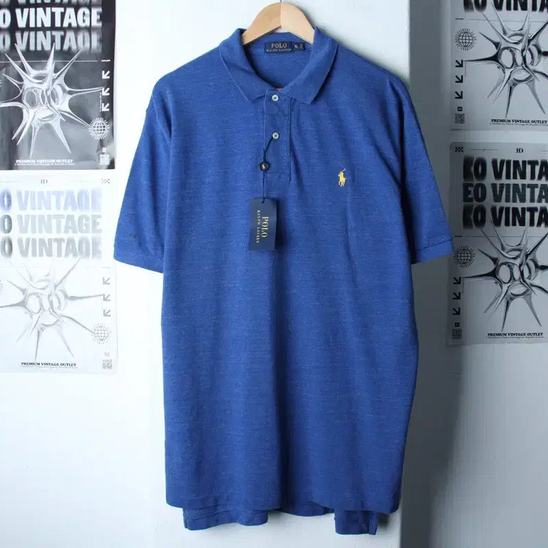 [BUNJANG] Polo Ralph Lauren Blue Polo Shirt / (XL-2XL) 폴로 랄프로렌 반팔 카라 티셔츠 새상품 블루-183E8