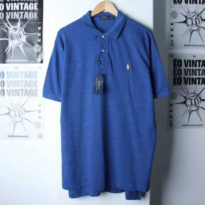 [BUNJANG] Polo Ralph Lauren Blue Polo Shirt / (XL-2XL) 폴로 랄프로렌 반팔 카라 티셔츠 새상품 블루-183E8