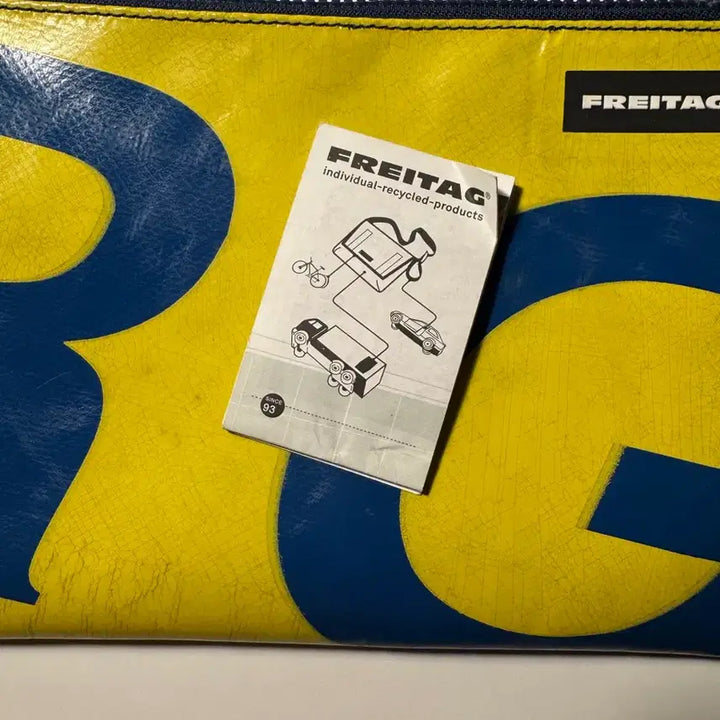 [BUNJANG] Freitag Pouch Yellow/Blue 24.5cm x 17cm / 프라이탁 파우치 옐로우/블루 24.5cm x 17cm