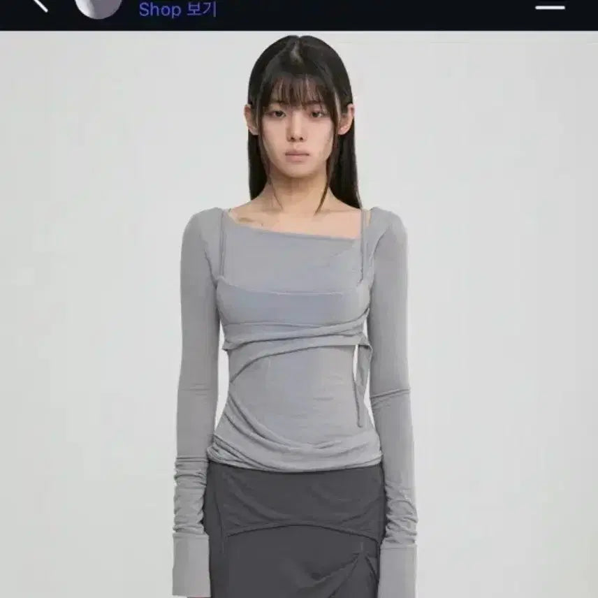 [BUNJANG] Flareup Layered Bustier Long Sleeve Top / 플레어업 Layered Bustier Long Sleeve (FL-10