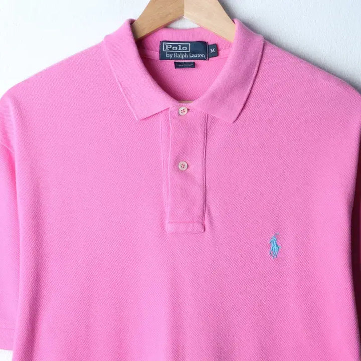 [BUNJANG] Polo Ralph Lauren Pink Big Size Polo Shirt / (L-2XL) 폴로 랄프로렌 반팔 카라 티셔츠 빅사이즈 핑크-183EA