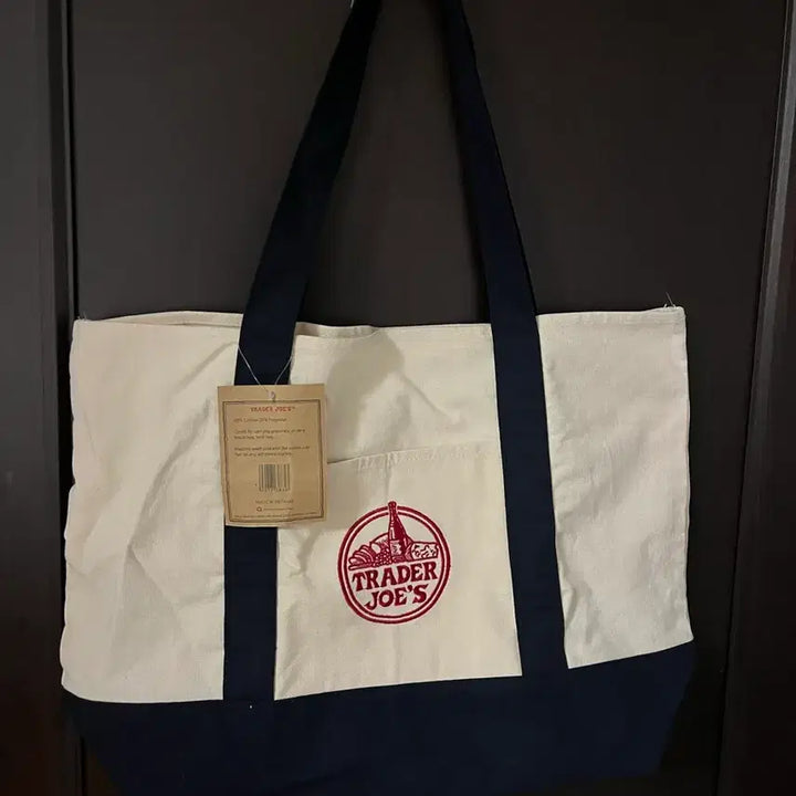 [SOLD OUT] (새상품) 트레이더조 에코백 네이비 화이트