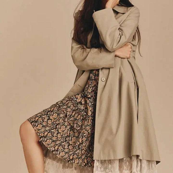 [BUNJANG] Thursday Island Lace Patch Trench Coat (S) / 써스데이아일랜드 레이스패치 트렌치 코트 s