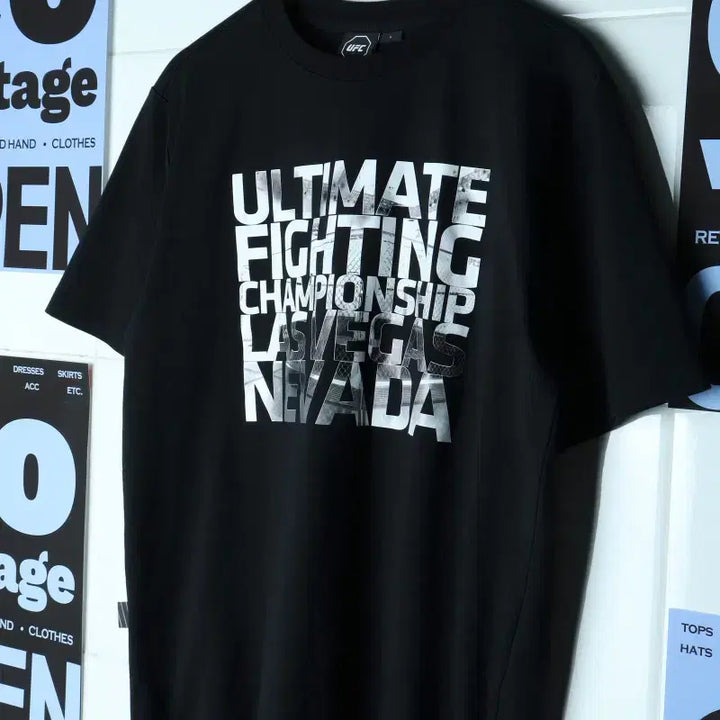 [BUNJANG] UFC Black T-shirt / (L-XL) 유에프씨 반팔 티셔츠 블랙 스트릿 아메카지-183A1