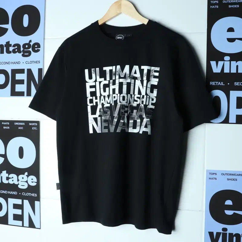 [BUNJANG] UFC Black T-shirt / (L-XL) 유에프씨 반팔 티셔츠 블랙 스트릿 아메카지-183A1