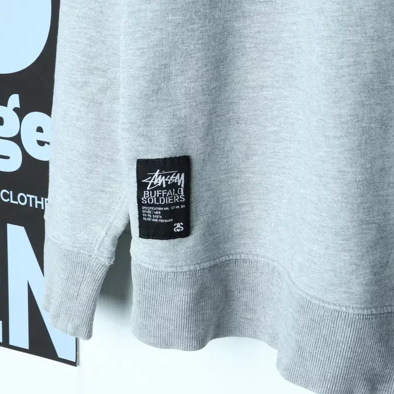 [BUNJANG] Stussy Crewneck Gray T-shirt / (M-L) 스투시 맨투맨 티셔츠 그레이 올드스쿨 스트릿-183A3