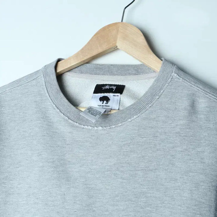 [BUNJANG] Stussy Crewneck Gray T-shirt / (M-L) 스투시 맨투맨 티셔츠 그레이 올드스쿨 스트릿-183A3