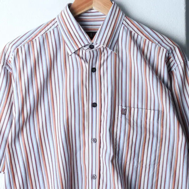 [BUNJANG] Daks Striped Short Sleeve Polo Shirt / (XL) 닥스 반팔 카라 티셔츠 셔츠 남방 스트라이프 컬러믹스-183A6