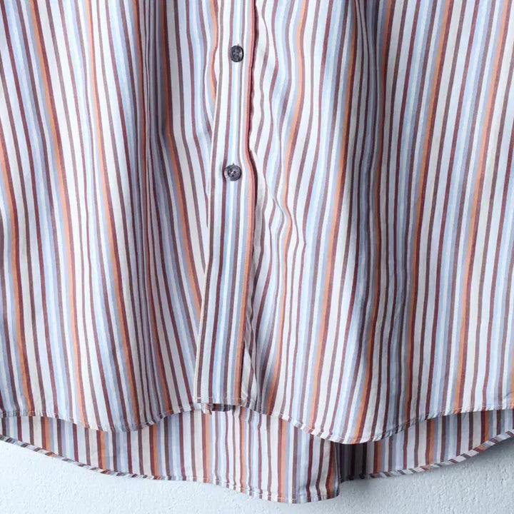 [BUNJANG] Daks Striped Short Sleeve Polo Shirt / (XL) 닥스 반팔 카라 티셔츠 셔츠 남방 스트라이프 컬러믹스-183A6