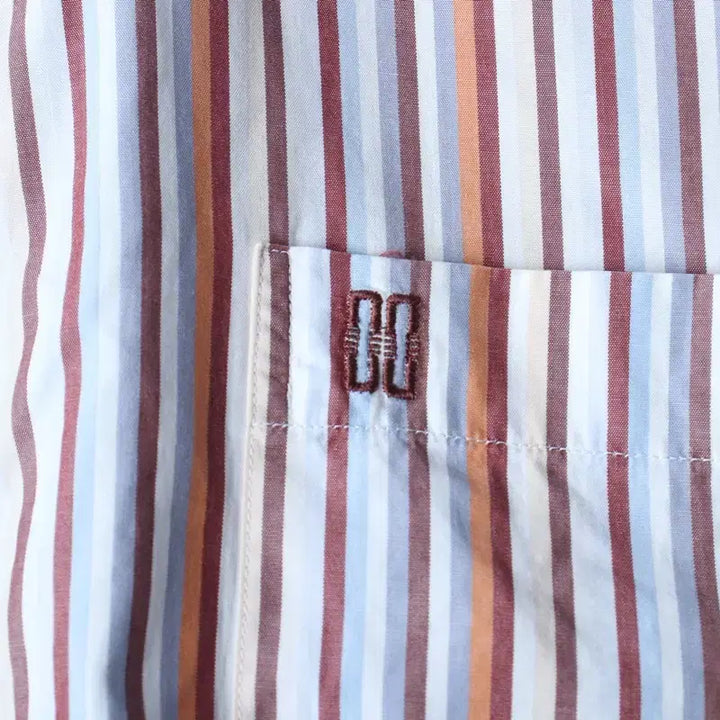 [BUNJANG] Daks Striped Short Sleeve Polo Shirt / (XL) 닥스 반팔 카라 티셔츠 셔츠 남방 스트라이프 컬러믹스-183A6