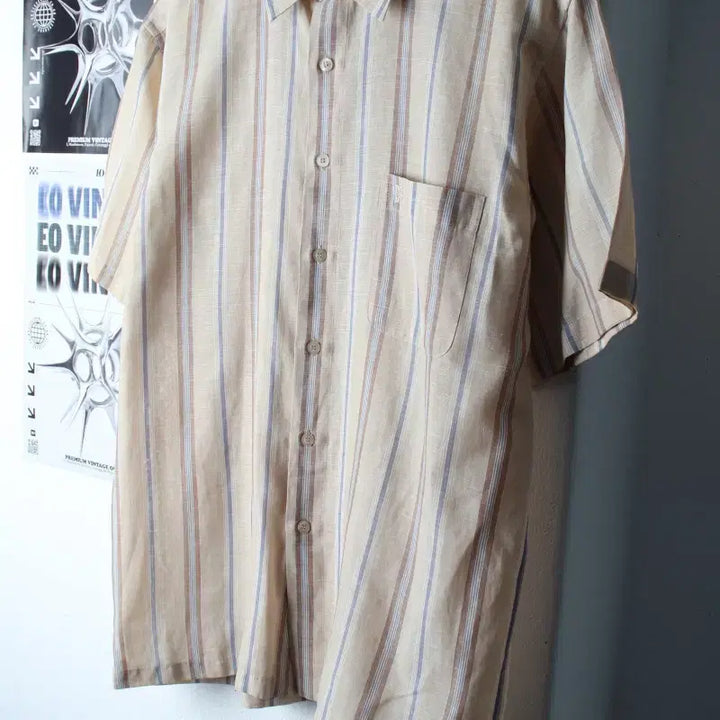 [BUNJANG] Daks Striped Short Sleeve Polo Shirt / (L-XL) 닥스 반팔 카라 티셔츠 셔츠 남방 스트라이프-183A8