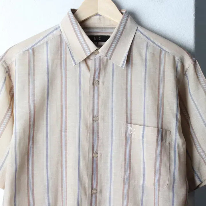 [BUNJANG] Daks Striped Short Sleeve Polo Shirt / (L-XL) 닥스 반팔 카라 티셔츠 셔츠 남방 스트라이프-183A8