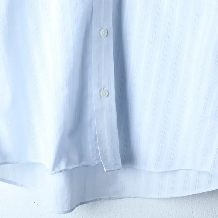 [BUNJANG] Aquascutum Striped Short Sleeve Shirt / (M) 아쿠아스큐텀 반팔 카라 티셔츠 셔츠 남방 스트라이프-183A9