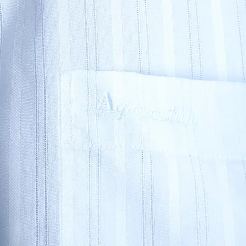 [BUNJANG] Aquascutum Striped Short Sleeve Shirt / (M) 아쿠아스큐텀 반팔 카라 티셔츠 셔츠 남방 스트라이프-183A9