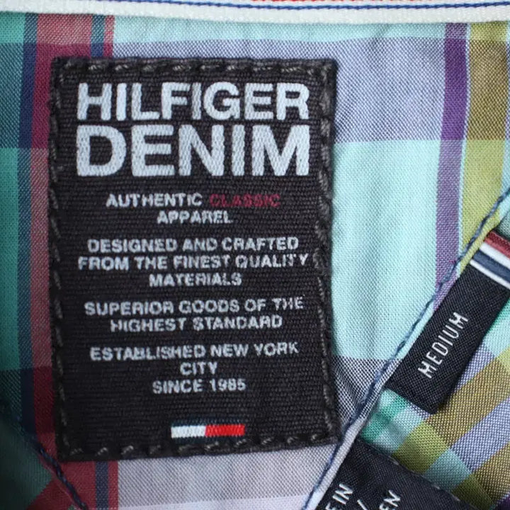 [BUNJANG] Tommy Hilfiger Checkered Polo Shirt / (M-L) 타미힐피거 반팔 카라 티셔츠 셔츠 남방 체크 그린-183AC