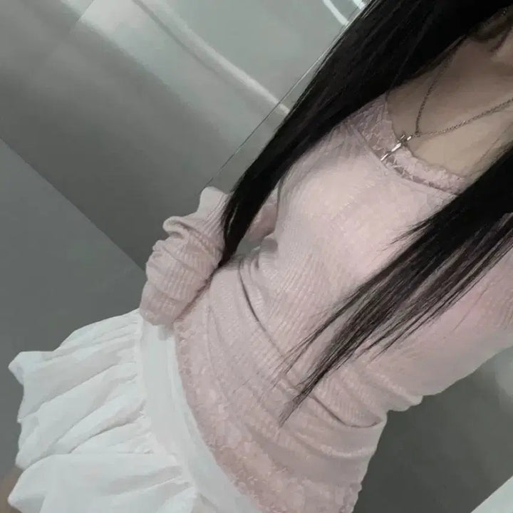 [BUNJANG] Pink Off-Shoulder &amp; Tank Top Set / 핑크색 오프숄더&amp;나시 세트