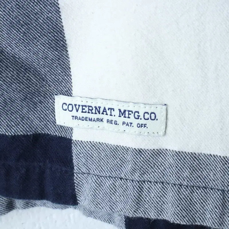 [BUNJANG] Covernat Checkered Navy Short Sleeve Shirt / (M-L) 커버낫 반팔 카라 티셔츠 셔츠 남방 체크 네이비-183AE