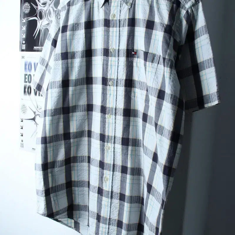 [BUNJANG] Tommy Hilfiger Checkered Polo Shirt / (S-L) 타미힐피거 반팔 카라 티셔츠 셔츠 남방 체크-183B0