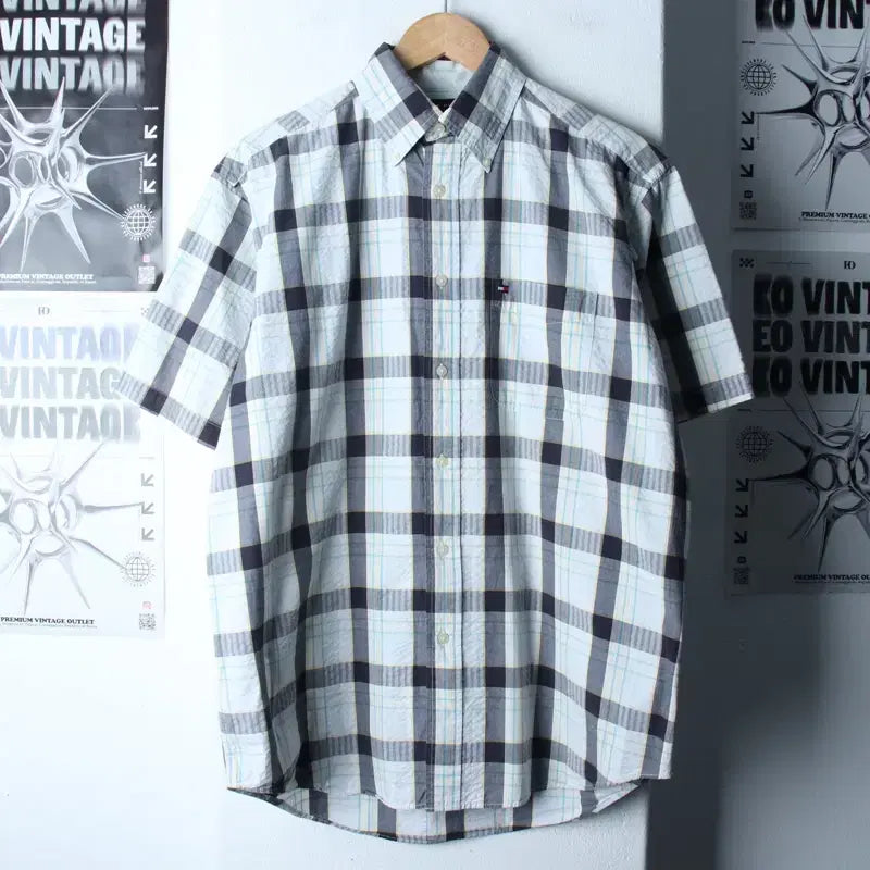 [BUNJANG] Tommy Hilfiger Checkered Polo Shirt / (S-L) 타미힐피거 반팔 카라 티셔츠 셔츠 남방 체크-183B0