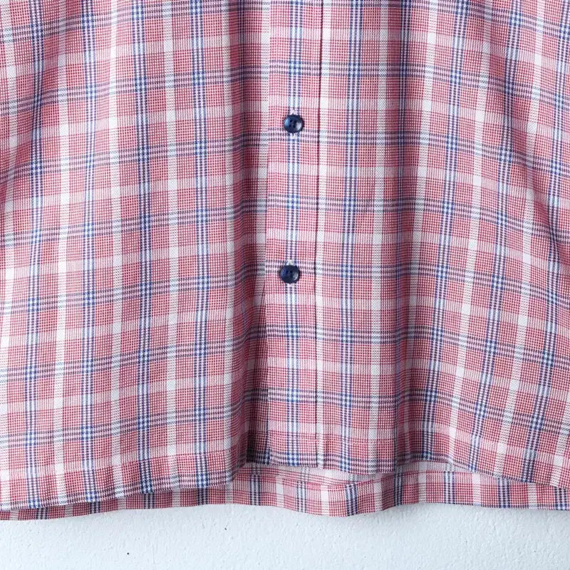 [BUNJANG] Renoma Checkered Short Sleeve Shirt / (M-L) 레노마 반팔 카라 티셔츠 셔츠 남방 체크 레드-183B2