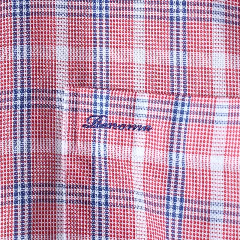 [BUNJANG] Renoma Checkered Short Sleeve Shirt / (M-L) 레노마 반팔 카라 티셔츠 셔츠 남방 체크 레드-183B2