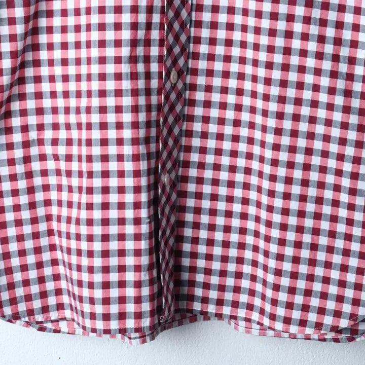[BUNJANG] Fred Perry Checkered Polo Shirt / (S-M) 프레디페리 반팔 카라 티셔츠 셔츠 남방 체크 레드-183B5