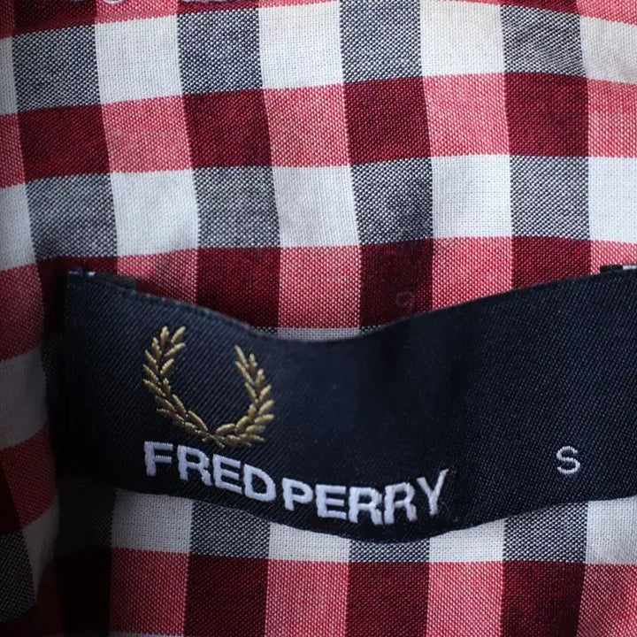 [BUNJANG] Fred Perry Checkered Polo Shirt / (S-M) 프레디페리 반팔 카라 티셔츠 셔츠 남방 체크 레드-183B5