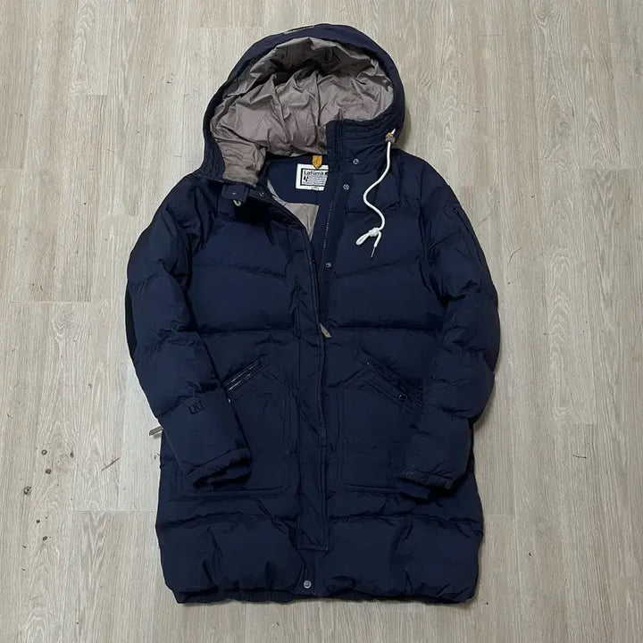 [BUNJANG] Lafuma Goose Down Hooded Long Padded Jumper [Navy] L/100 / 라푸마 구스다운 후드 롱패딩 점퍼 [네이비] L/100