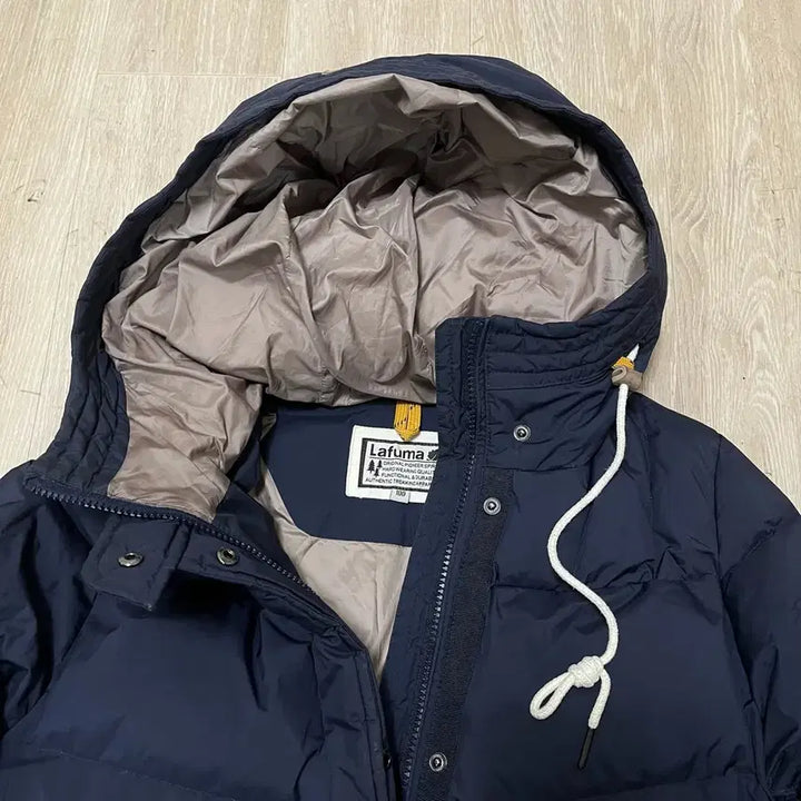 [BUNJANG] Lafuma Goose Down Hooded Long Padded Jumper [Navy] L/100 / 라푸마 구스다운 후드 롱패딩 점퍼 [네이비] L/100