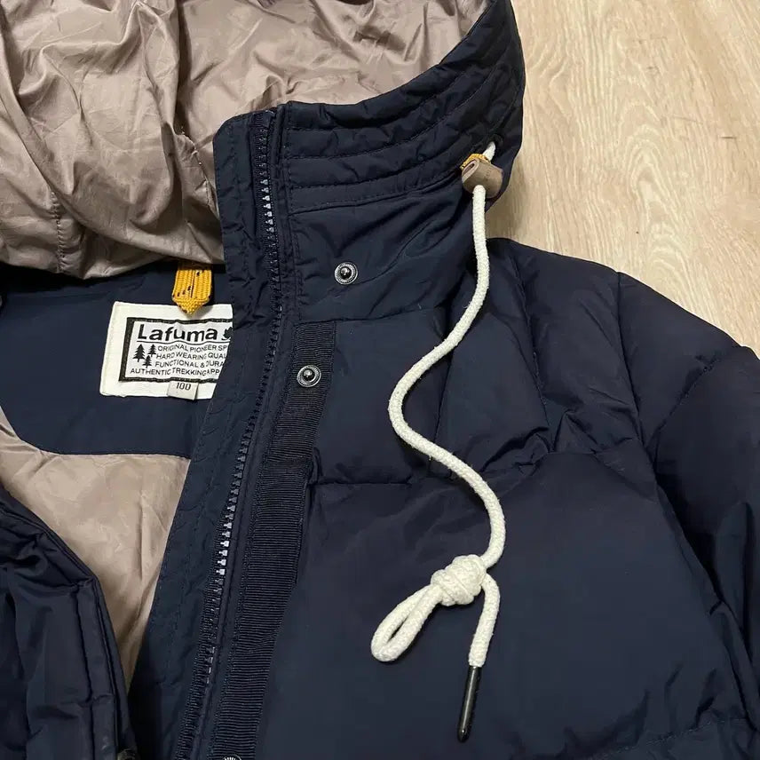 [BUNJANG] Lafuma Goose Down Hooded Long Padded Jumper [Navy] L/100 / 라푸마 구스다운 후드 롱패딩 점퍼 [네이비] L/100