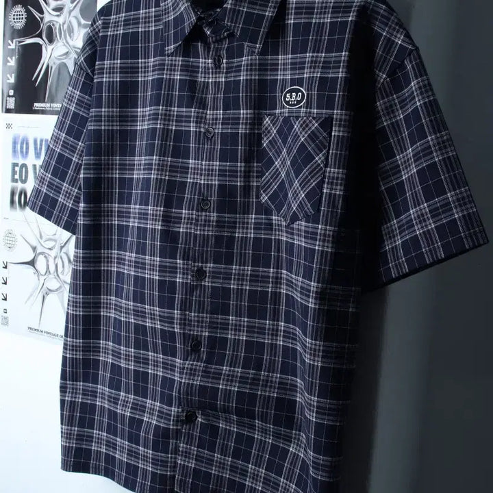 [BUNJANG] OiOi Checkered Collar Shirt / (L-XL) 오아이오아이 반팔 카라 티셔츠 셔츠 남방 체크-183B6