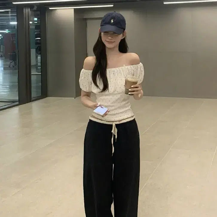 [SOLD OUT] 제니오 투톤 와이드 팬츠 네이비