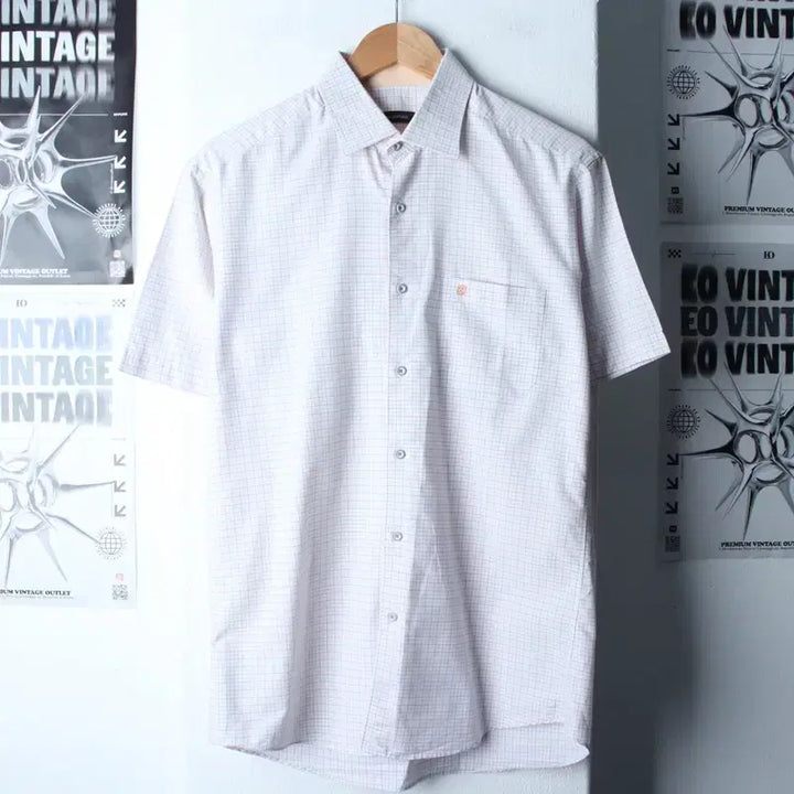 [BUNJANG] Louis Quatorze Checkered Short Sleeve Polo Shirt / (L-XL) 루이가또즈 반팔 카라 티셔츠 셔츠 남방 체크-183B8