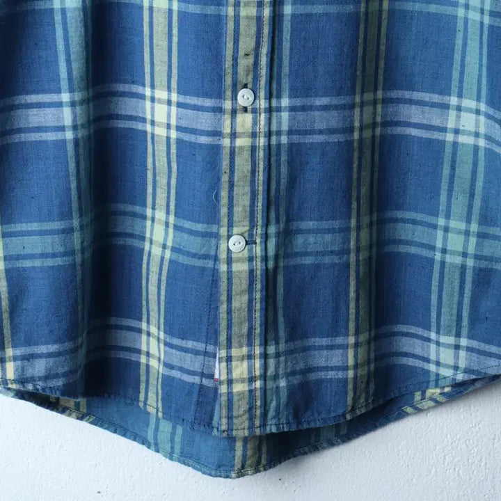 [BUNJANG] Tommy Hilfiger Checkered Polo Shirt / (M-L) 타미힐피거 반팔 카라 티셔츠 셔츠 남방 체크 블루-183BA