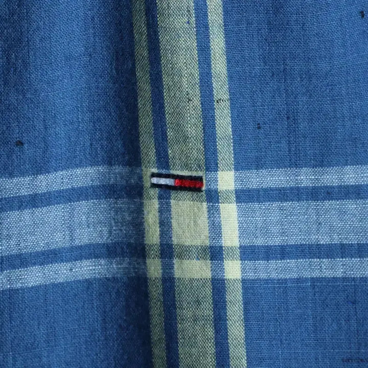 [BUNJANG] Tommy Hilfiger Checkered Polo Shirt / (M-L) 타미힐피거 반팔 카라 티셔츠 셔츠 남방 체크 블루-183BA
