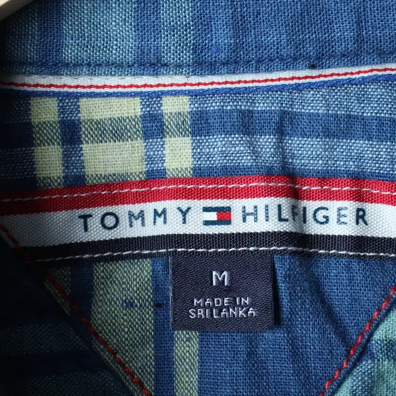 [BUNJANG] Tommy Hilfiger Checkered Polo Shirt / (M-L) 타미힐피거 반팔 카라 티셔츠 셔츠 남방 체크 블루-183BA