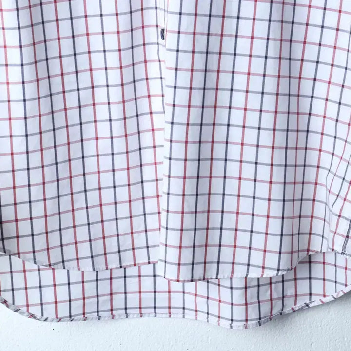 [BUNJANG] Lanvin Checkered Short Sleeve Polo Shirt / (M) 랑방 반팔 카라 티셔츠 셔츠 남방 체크 화이트-183BB