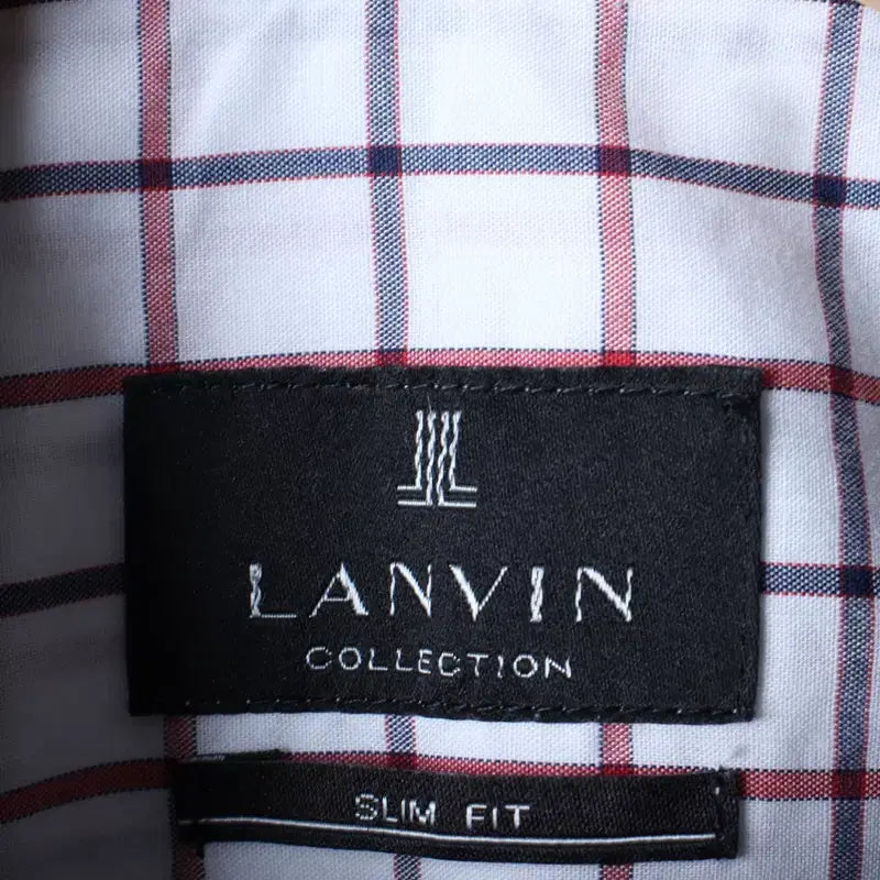 [BUNJANG] Lanvin Checkered Short Sleeve Polo Shirt / (M) 랑방 반팔 카라 티셔츠 셔츠 남방 체크 화이트-183BB