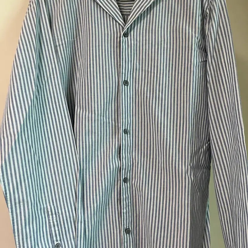 [BUNJANG] Jill Stuart New York Blue Striped Shirt L / 질스튜어트뉴욕 블루 스트라이프 셔츠 L 105