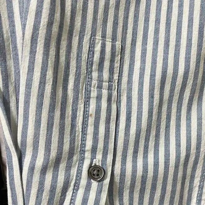 [BUNJANG] Jill Stuart New York Blue Striped Shirt L / 질스튜어트뉴욕 블루 스트라이프 셔츠 L 105
