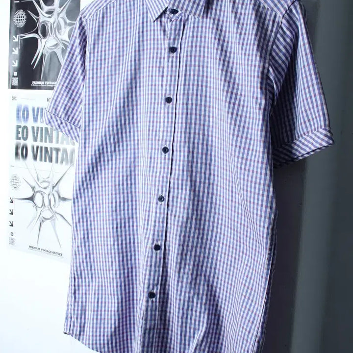 [BUNJANG] Pierre Cardin Checkered Short-Sleeve Polo Shirt / (L-XL) 피에르가르뎅 반팔 카라 티셔츠 셔츠 남방 체크-183BC