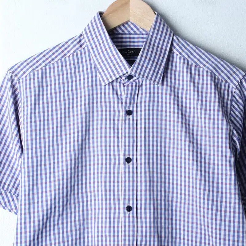 [BUNJANG] Pierre Cardin Checkered Short-Sleeve Polo Shirt / (L-XL) 피에르가르뎅 반팔 카라 티셔츠 셔츠 남방 체크-183BC