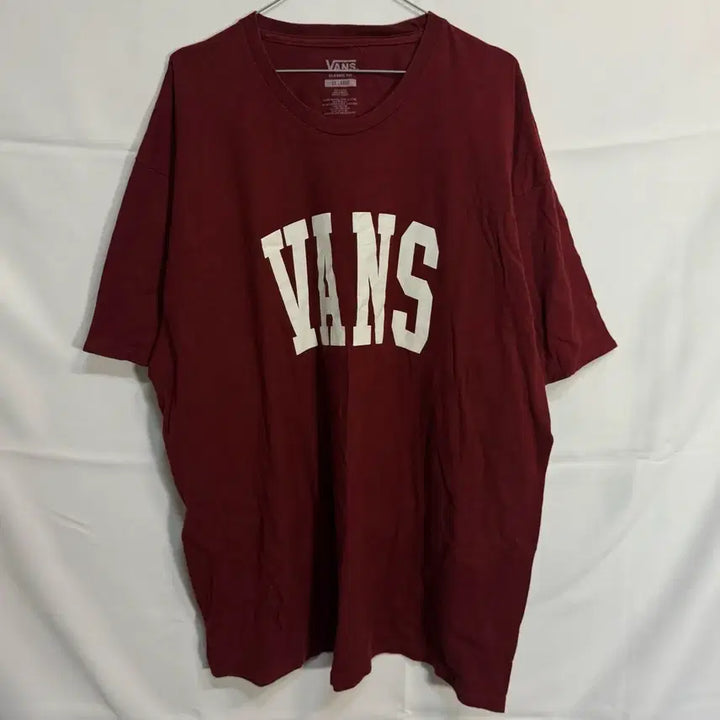 [BUNJANG] Vans Burgundy Logo T-shirt / VANS 반스 버건디 반팔 티셔츠 XX 라지
