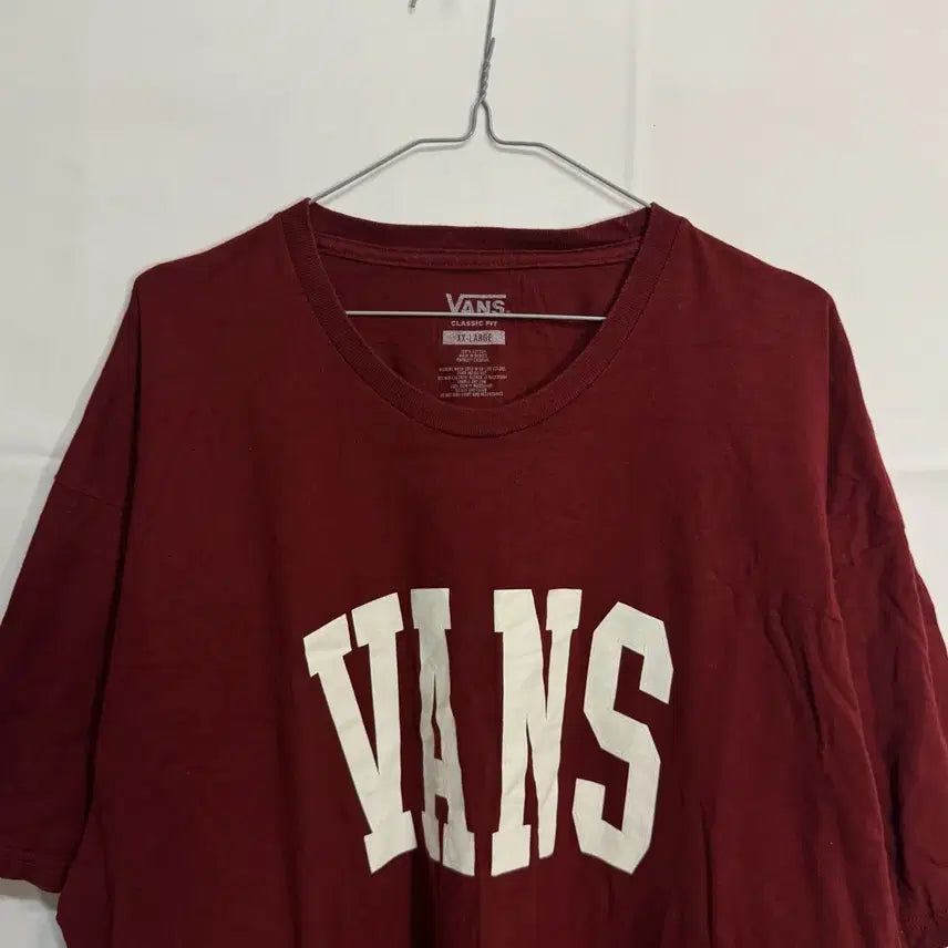 [BUNJANG] Vans Burgundy Logo T-shirt / VANS 반스 버건디 반팔 티셔츠 XX 라지