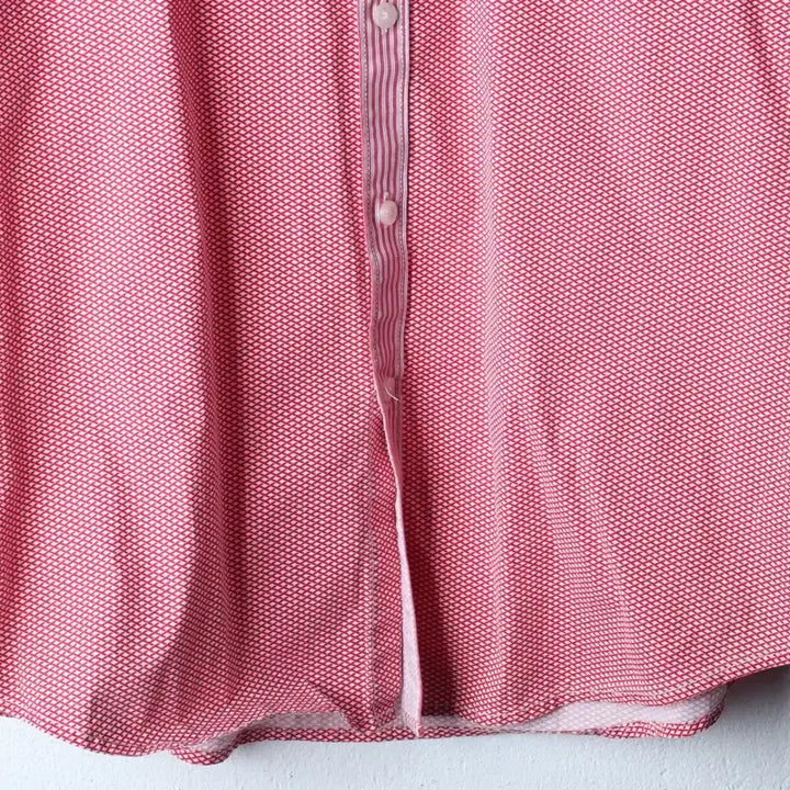 [BUNJANG] Calvin Klein Patterned Polo Shirt / (XL) 캘빈클라인 반팔 카라 티셔츠 셔츠 남방 패턴 레드-183BE