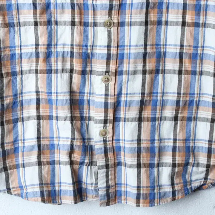 [BUNJANG] Jeep Checkered Short Sleeve Shirt / (L-XL) 지프 반팔 카라 티셔츠 셔츠 남방 체크 아메카지-183BF
