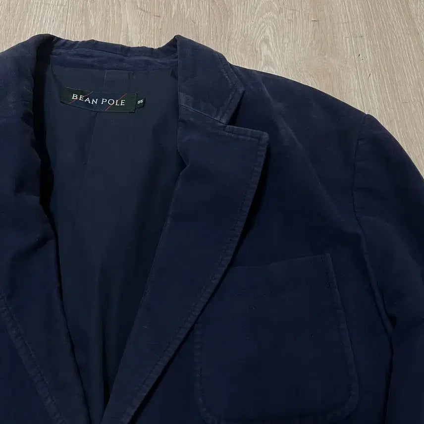 [BUNJANG] Beanpole Embroidered Logo Corduroy Blazer Jacket (Navy) M / 빈폴 자수 로고 코듀로이 블레이저 자켓 [네이비] M/95