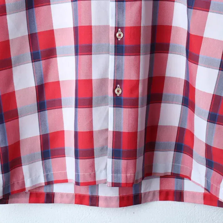 [BUNJANG] Pierre Cardin Checkered Short-Sleeve Polo Shirt / (L-XL) 피에르가르뎅 반팔 카라 티셔츠 셔츠 남방 체크-183C0