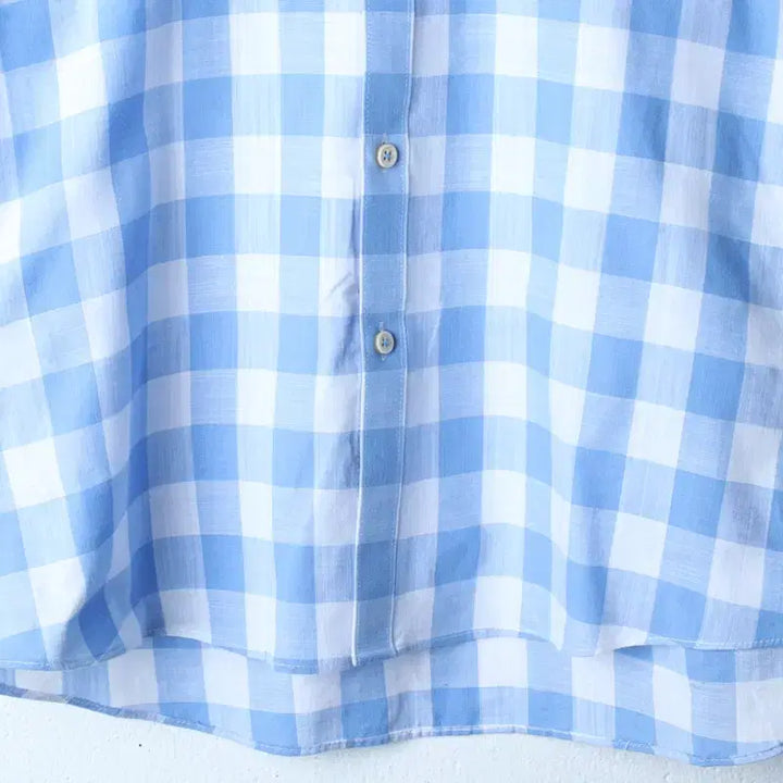[BUNJANG] Louis Quatorze Checkered Short Sleeve Polo Shirt / (L-XL) 루이가또즈 반팔 카라 티셔츠 셔츠 남방 체크-183C1