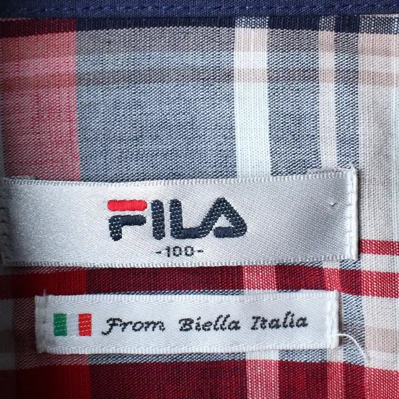 [BUNJANG] Fila Checkered Polo Shirt / (L-XL) 휠라 반팔 카라 티셔츠 셔츠 남방 체크 레드 마-183C2